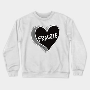 Black And White Fragile Love Heart Crewneck Sweatshirt